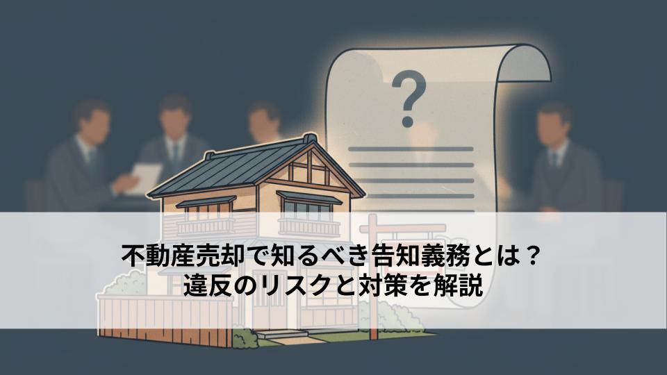 不動産売却で知るべき告知義務とは？違反のリスクと対策を解説