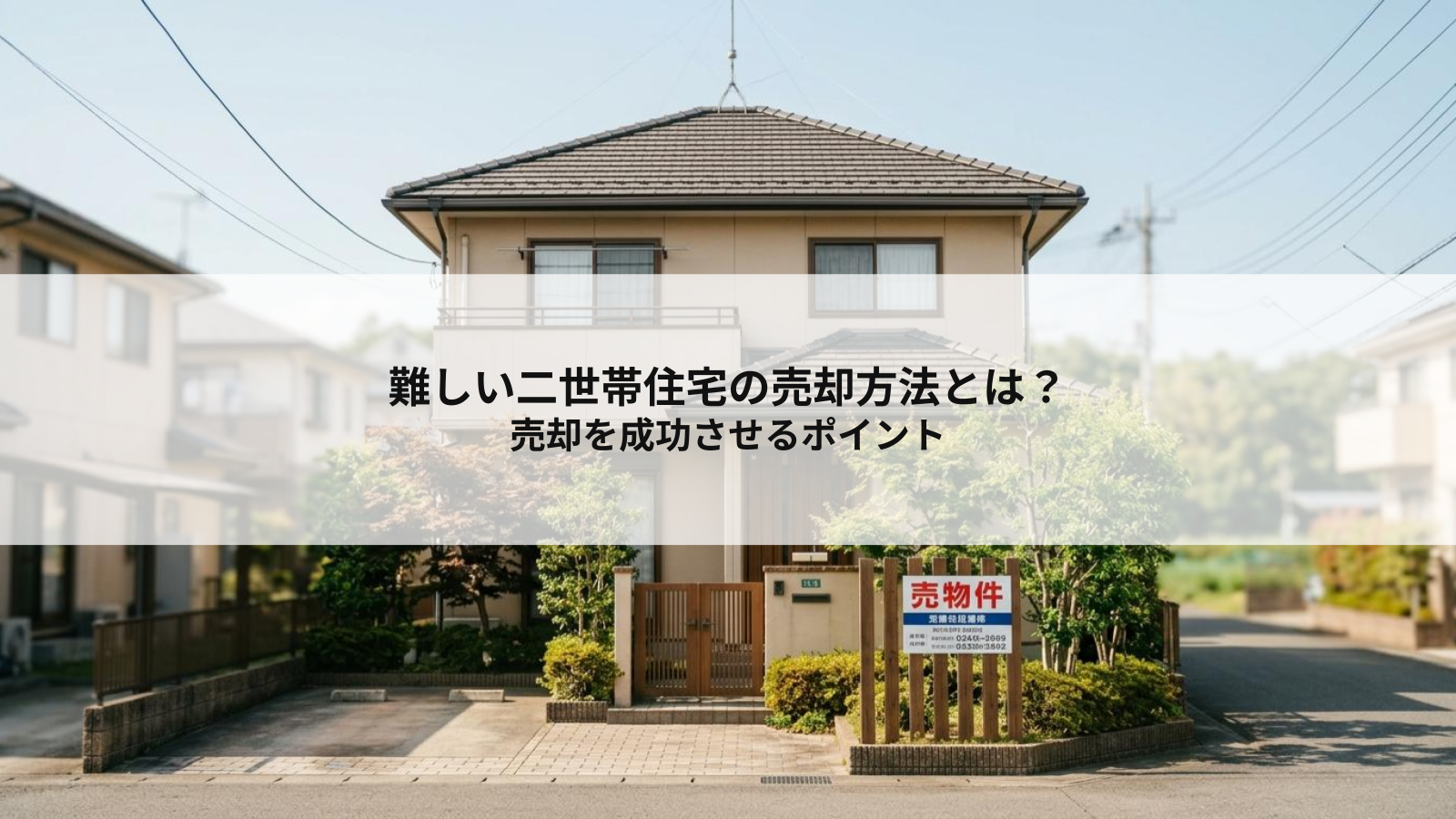 難しい二世帯住宅の売却方法とは？売却を成功させるポイント